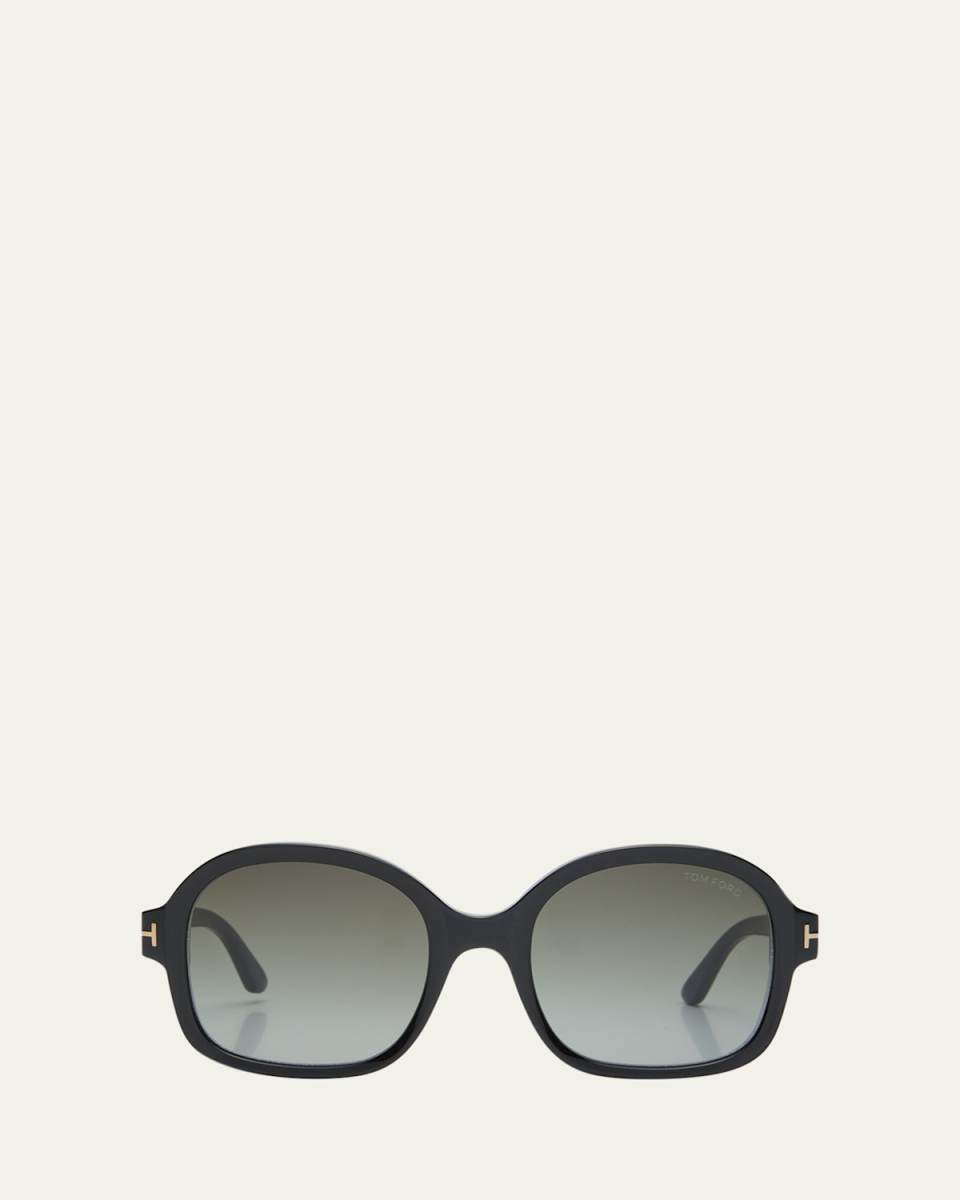 Delphine-02 Gradient Round Acetate Sunglasses